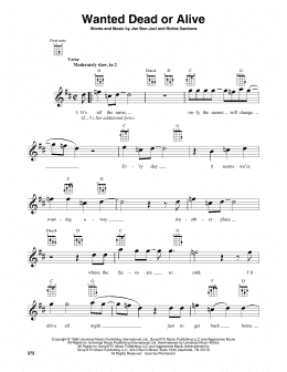 page one of Wanted Dead Or Alive (Baritone Ukulele)