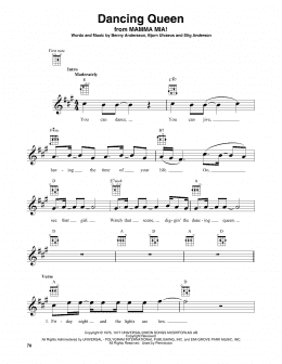 page one of Dancing Queen (Baritone Ukulele)