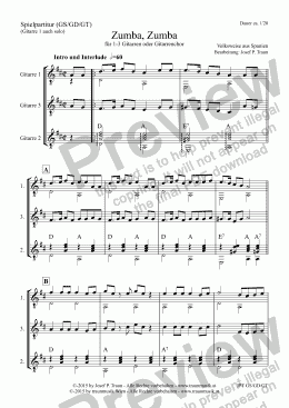 page one of Zumba, Zumba (GS/GD/GT/Score & Parts)