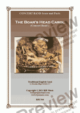 page one of The Boar's Head Carol -  Concert Band