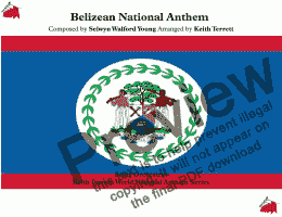 page one of Belizean National Anthem “Land of the Free'' for String Orchestra MFAO World National Anthem Series