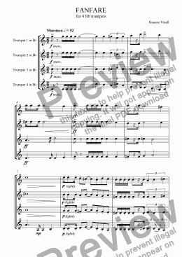page one of Fanfare for 4 Trumpets