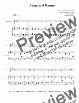 page one of Away In A Manger (Tenor Saxophone and Piano)