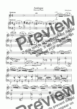 page one of Analogue - Oboe Solo