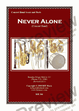 page one of Never Alone - Concert Band 