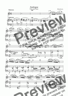 page one of Analogue - Flute Solo