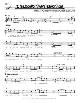 page one of I Second That Emotion (Real Book – Melody & Chords)