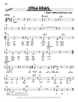page one of Open Arms (Real Book – Melody, Lyrics & Chords)