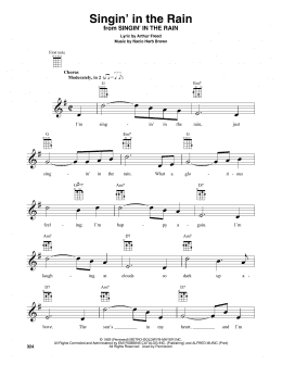 page one of Singin' In The Rain (Baritone Ukulele)