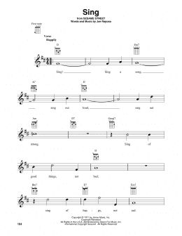 page one of Sing (Baritone Ukulele)