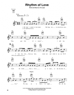 page one of Rhythm Of Love (Baritone Ukulele)