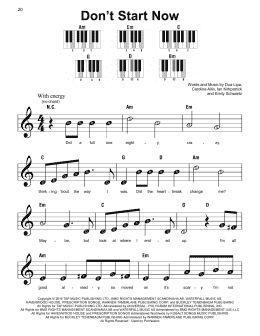page one of Don't Start Now (Super Easy Piano)