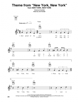 page one of Theme From "New York, New York" (Baritone Ukulele)
