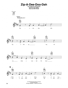 page one of Zip-A-Dee-Doo-Dah (from Song Of The South) (Baritone Ukulele)