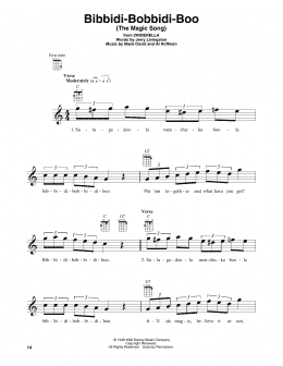 page one of Bibbidi-Bobbidi-Boo (The Magic Song) (from Cinderella) (Baritone Ukulele)