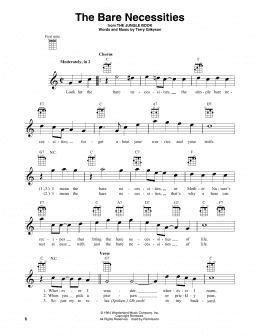 page one of The Bare Necessities (from Disney's The Jungle Book) (Baritone Ukulele)