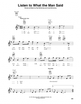 page one of Listen To What The Man Said (Baritone Ukulele)