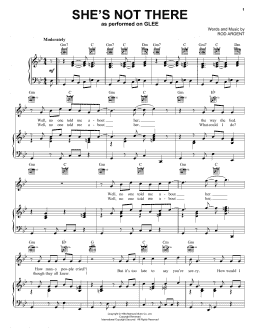 page one of She's Not There (Piano, Vocal & Guitar Chords (Right-Hand Melody))