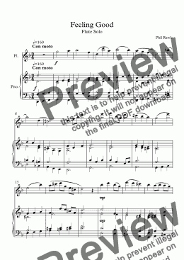 page one of Feeling Good - Flute Solo