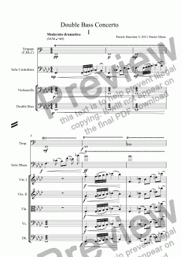 page one of Double Bass Concerto 1st Movement