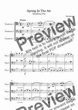 page one of Spring In The Air - Trombone Trio