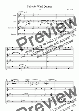 page one of Suite for Wind Quartet