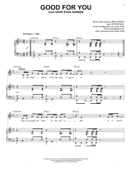 page one of Good For You (from Dear Evan Hansen) (Piano & Vocal)