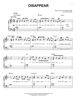 page one of Disappear (from Dear Evan Hansen) (Easy Piano)