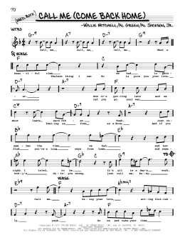 page one of Call Me (Come Back Home) (Real Book – Melody & Chords)