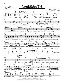 page one of American Pie (Real Book – Melody, Lyrics & Chords)