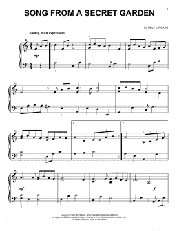 page one of Song From A Secret Garden (Easy Piano)