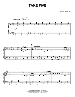 page one of Take Five (Easy Piano)