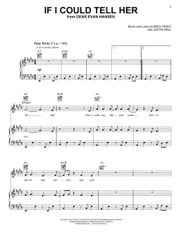 page one of If I Could Tell Her (from Dear Evan Hansen) (Piano, Vocal & Guitar Chords (Right-Hand Melody))