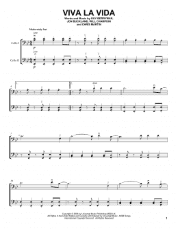 page one of Viva La Vida (Cello Duet)