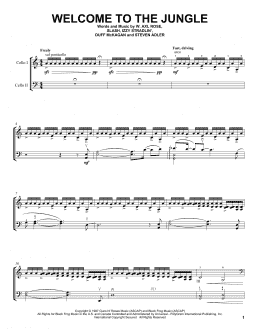 page one of Welcome To The Jungle (Cello Duet)