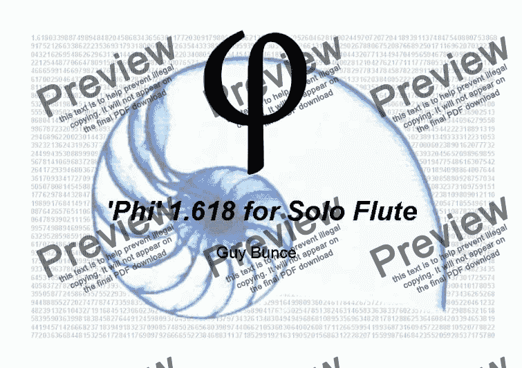 page one of 'Phi' 1.618 for Solo Flute