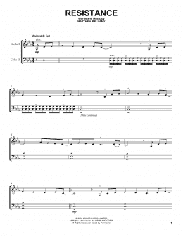 page one of Resistance (Cello Duet)