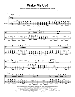 page one of Wake Me Up (Cello Duet)