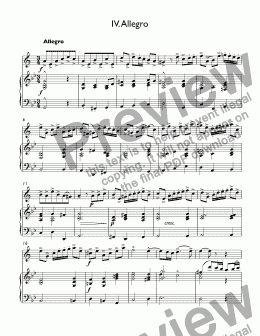 page one of Albinoni - Trumpet Concerto in G Minor, Op. 5, No. 11: IV. Allegro for trumpet Bb & piano