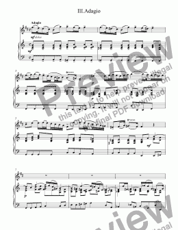 page one of Albinoni - Trumpet Concerto in C Major, Op. 2, No. 10: III. Adagio for trumpet Bb & piano