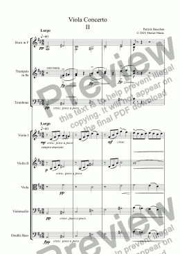 page one of Viola Concerto  2nd Movement