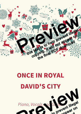 page one of Once In Royal David's City