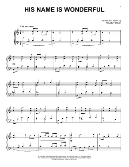 page one of His Name Is Wonderful (Piano Solo)