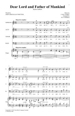 page one of Dear Lord And Father Of Mankind (SATB Choir)