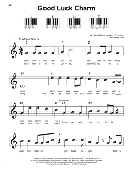 page one of Good Luck Charm (Super Easy Piano)
