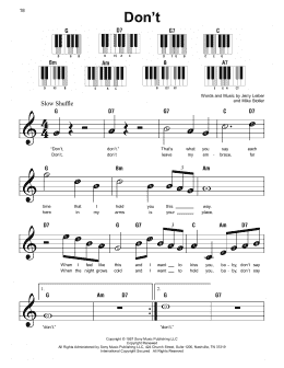 page one of Don't (Super Easy Piano)