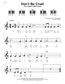 page one of Don't Be Cruel (To A Heart That's True) (Super Easy Piano)