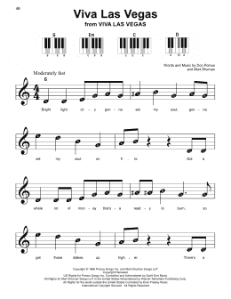 page one of Viva Las Vegas (Super Easy Piano)