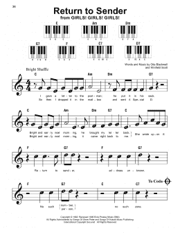 page one of Return To Sender (Super Easy Piano)