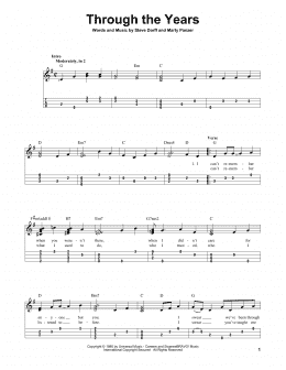 page one of Through The Years (Easy Ukulele Tab)